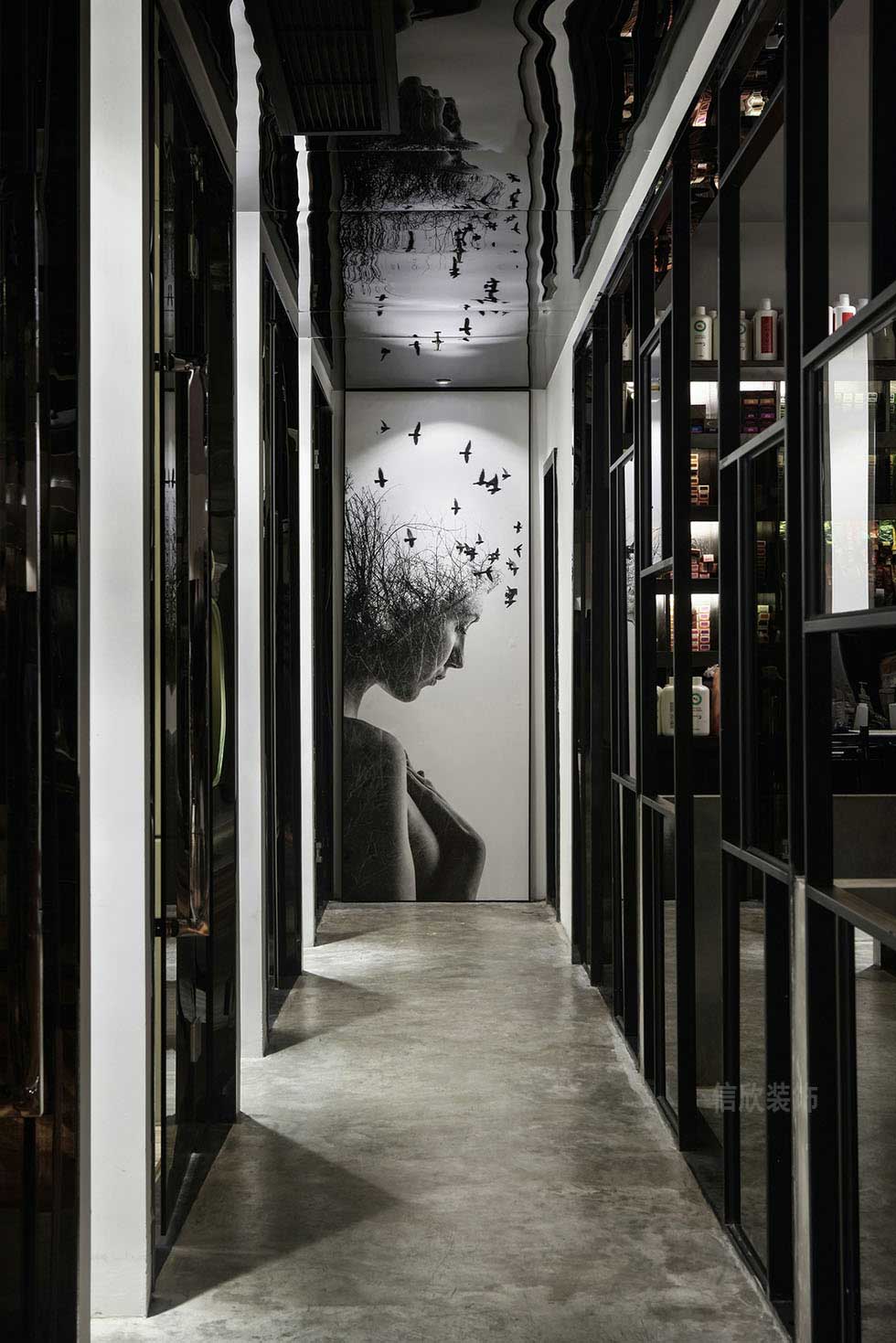 深圳羅湖大型美發(fā)店過道裝修設(shè)計(jì)