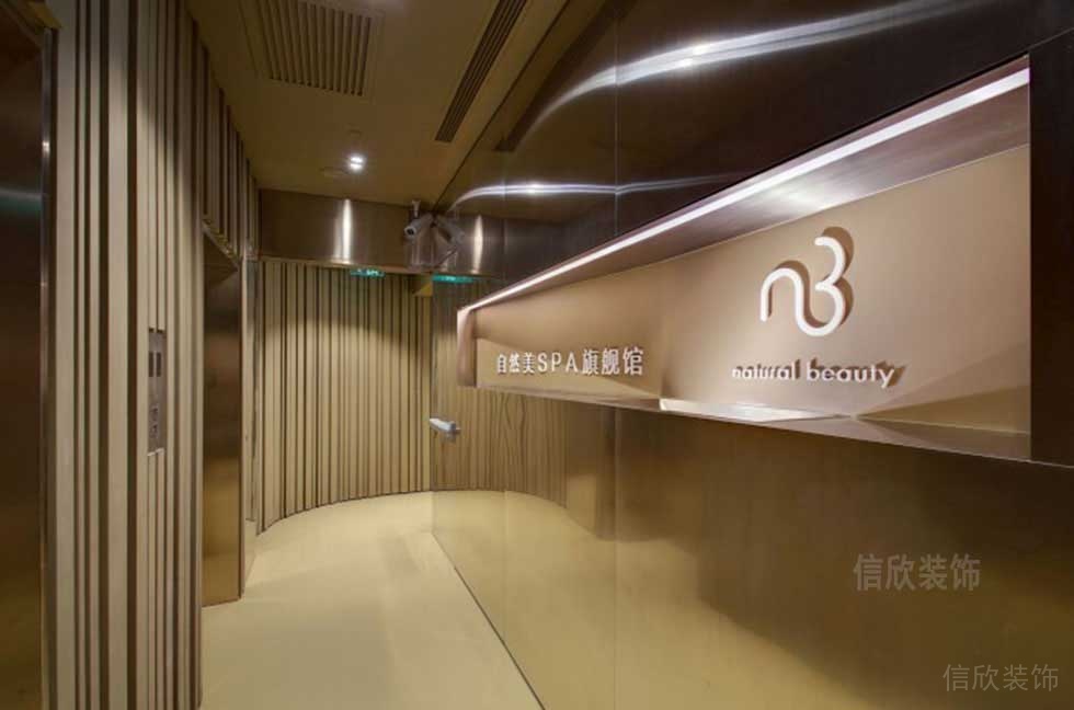 電梯等待區(qū)域輕奢風裝修效果圖中央空調(diào)裝修效果圖led設(shè)計spa旗艦店裝修