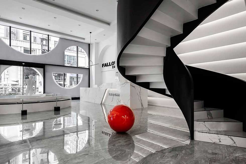 深圳羅湖美發(fā)設(shè)計(jì)工作室沙龍樓梯裝修工程