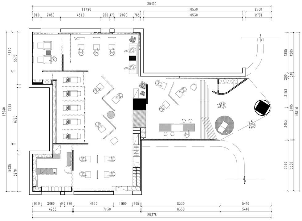 簡約的小理發(fā)店理發(fā)區(qū)裝修設計平面布置 簡約的小理發(fā)店理發(fā)區(qū)裝修設計平面布置