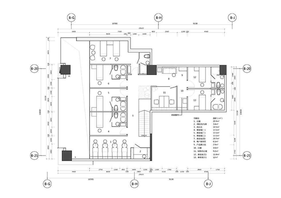 深圳鹽田美發(fā)沙龍裝修設計平面布置圖
