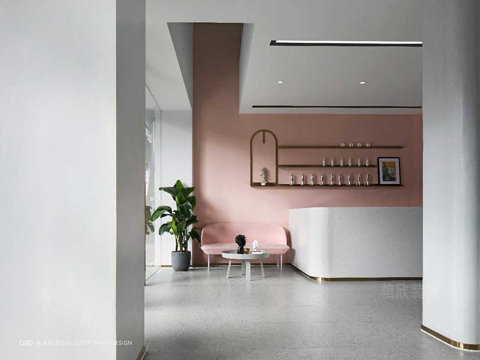 深圳羅湖時尚發(fā)型會所裝修接待區(qū)實景案例