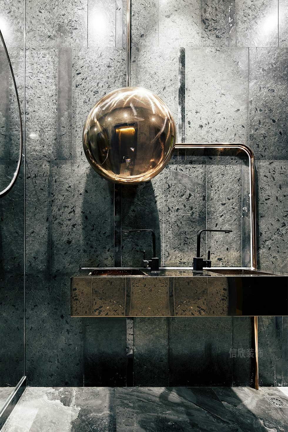 深圳美發(fā)造型沙龍洗手間裝修設計