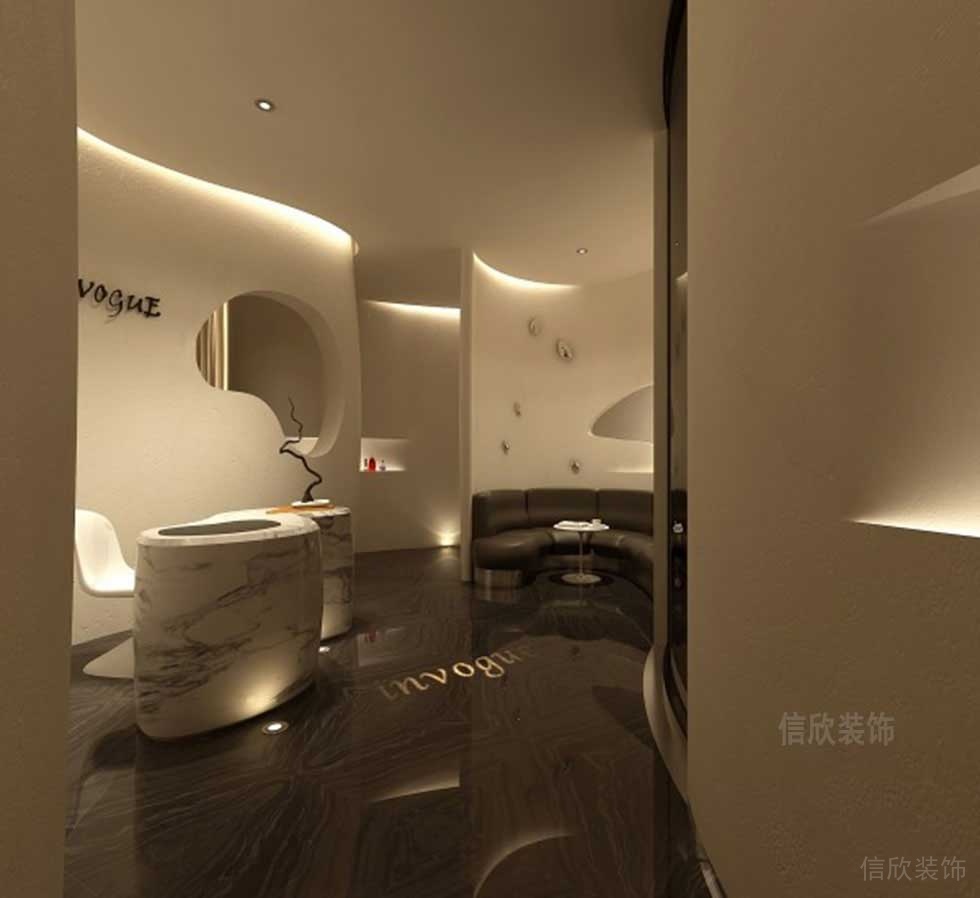 300平方美發(fā)店前臺(tái)裝修設(shè)計(jì)