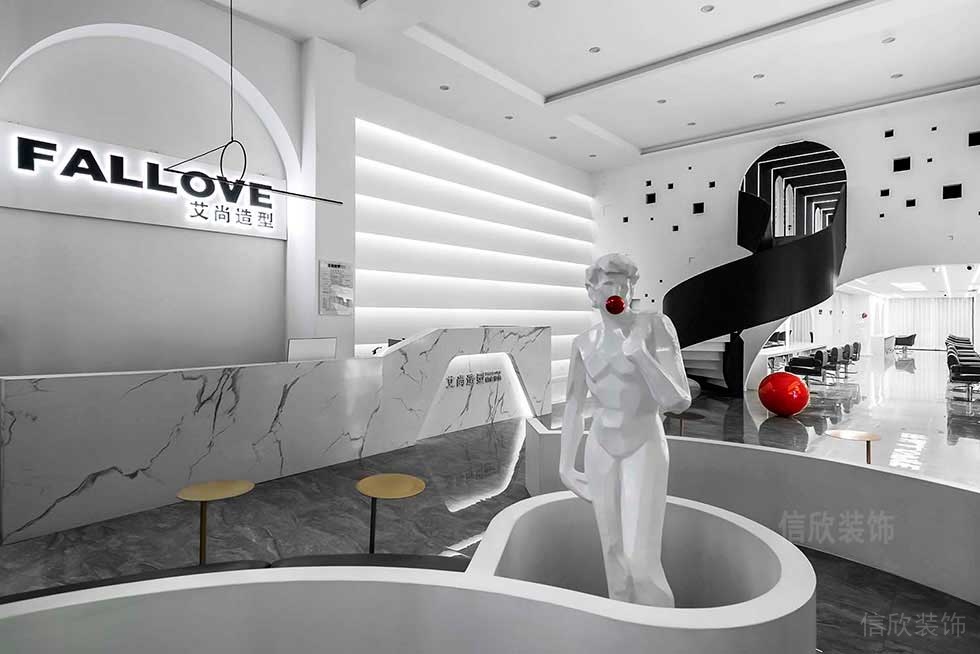 深圳羅湖美發(fā)設(shè)計(jì)工作室沙龍前臺(tái)裝修工程