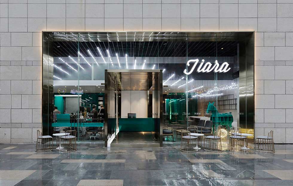 深圳鹽田美發(fā)沙龍門頭裝修設計