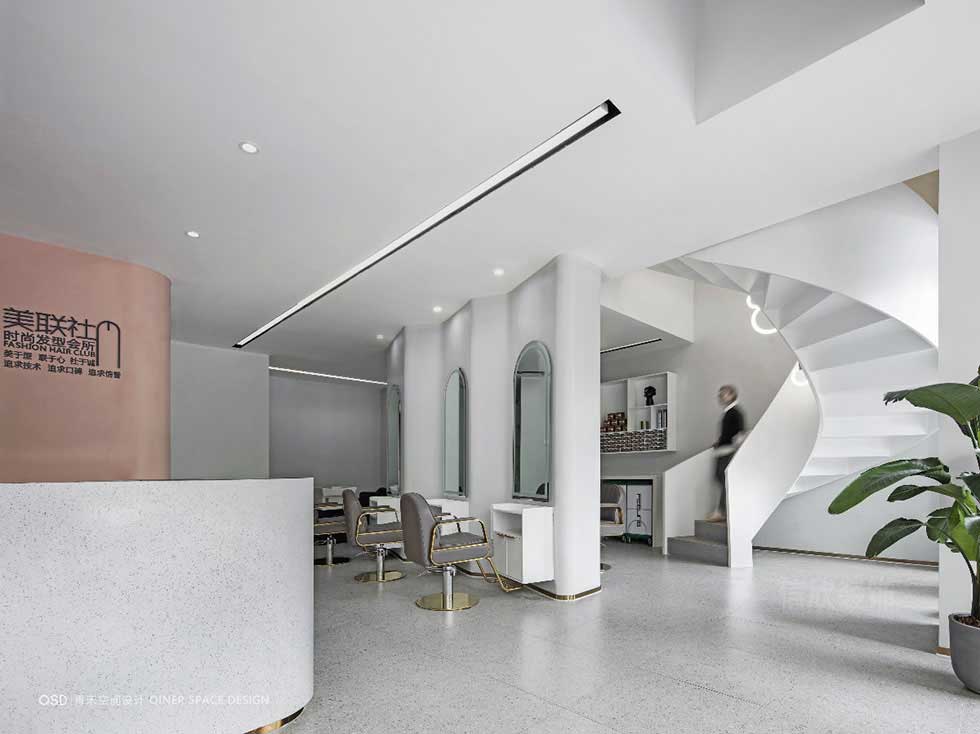 深圳羅湖時尚發(fā)型會所裝修剪發(fā)區(qū)實景案例