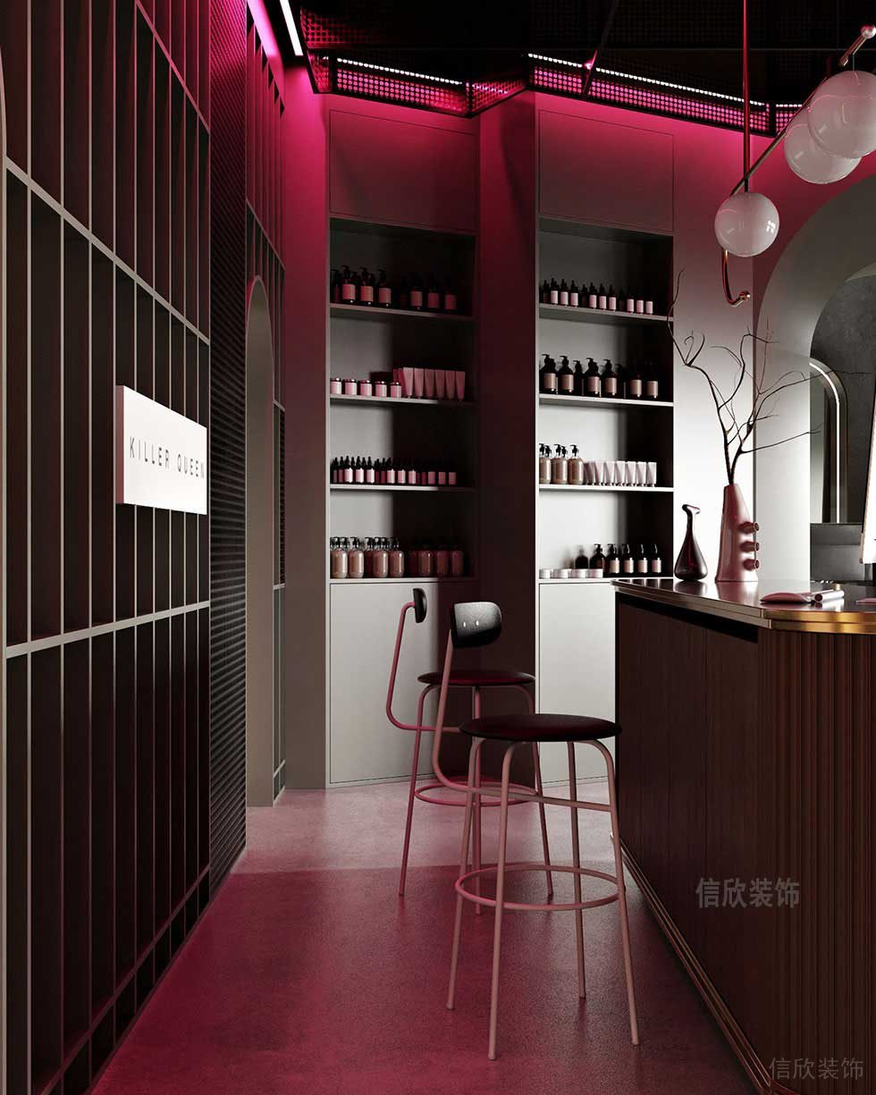 深圳龍崗北歐輕奢美發(fā)店大廳裝修設(shè)計(jì)