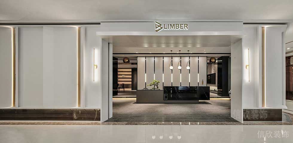 輕奢風(fēng)裝修效果圖大理石半墻效果圖店鋪效果