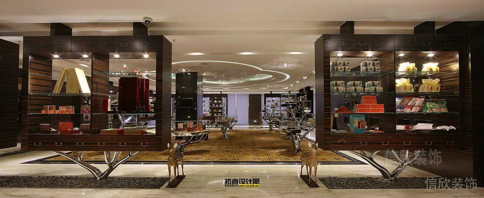 對稱式鏤空墻體收納胡桃木設(shè)計效果圖辦公室休息區(qū)