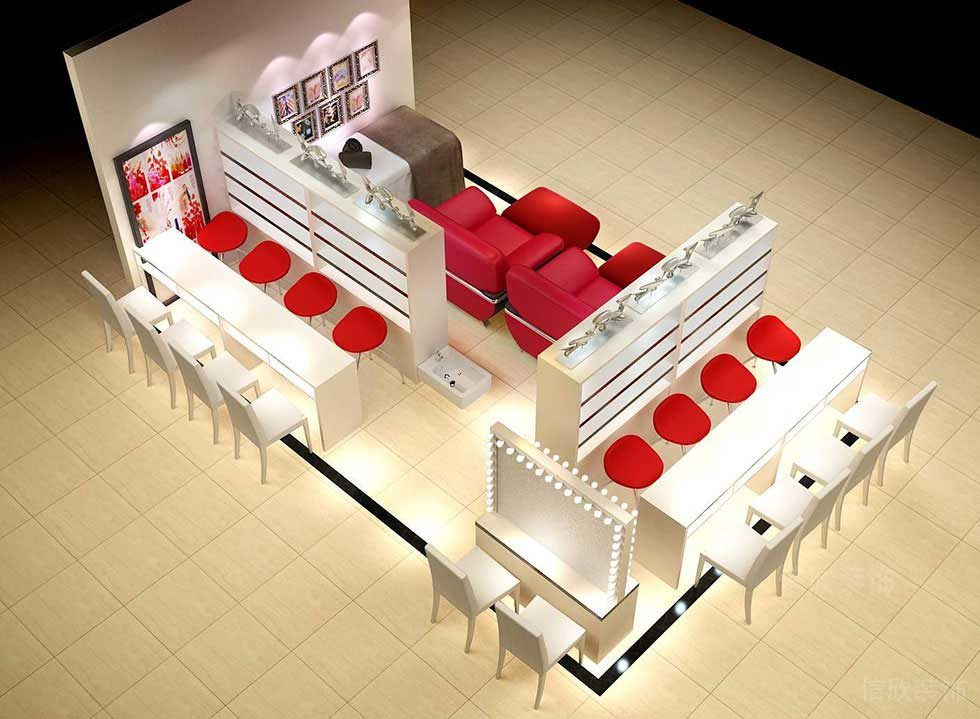 渲染簡約風化妝間等候室休息區(qū)裝修設(shè)計圖