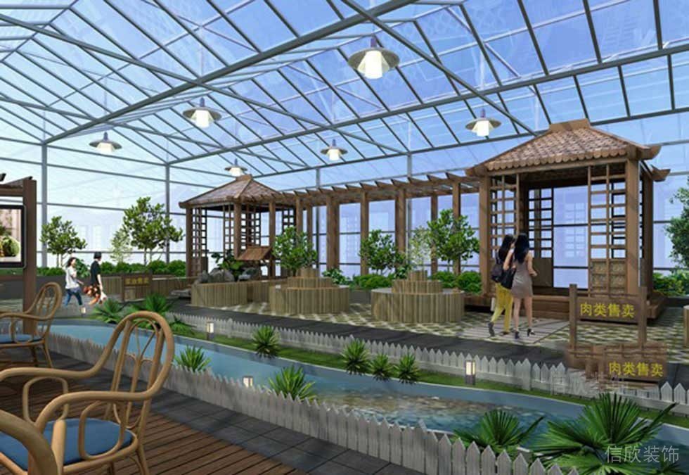 設(shè)計(jì)效果圖室內(nèi)恒溫棚戶(hù)種植物水源展示博物館科普會(huì)場(chǎng)效果圖裝修