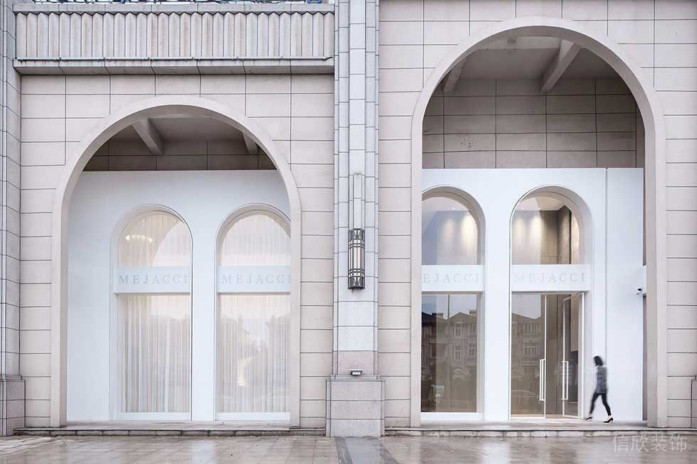 古典裝修門店效果圖拱形裝修瓷磚墻體設(shè)計(jì)效果圖店鋪