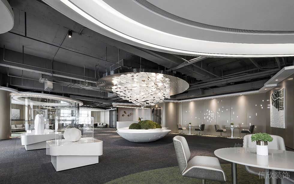 現(xiàn)代辦公室裝修設(shè)計(jì)工業(yè)風(fēng)現(xiàn)代黑白色調(diào)休息區(qū)