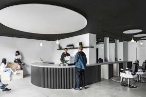 茶水間裝修設計現(xiàn)代休息區(qū)發(fā)型設計店鋪裝修效果圖