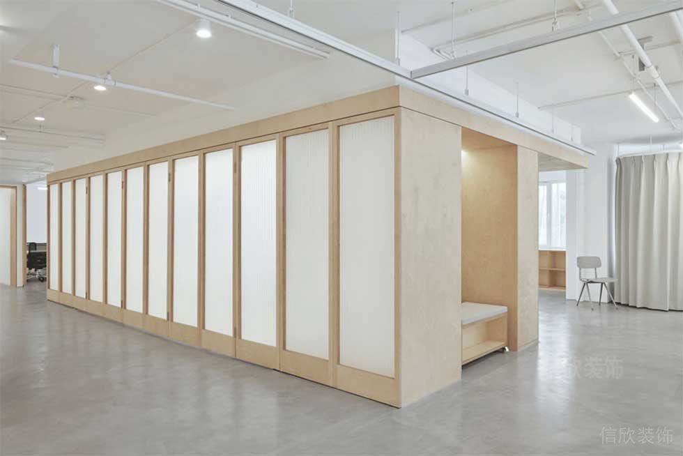 簡約北歐風(fēng)辦公室休閑廳過道空間效果圖