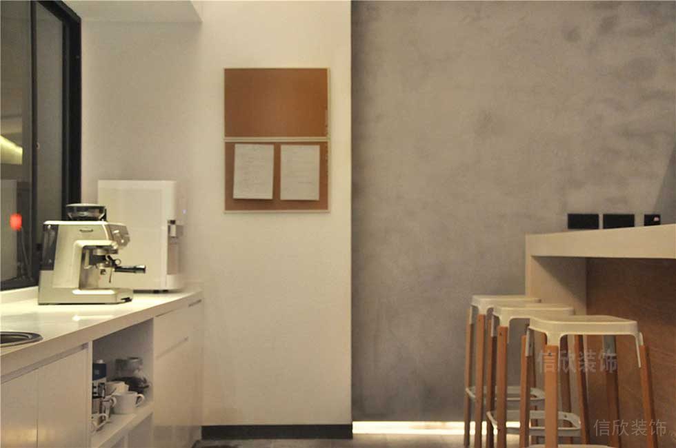 簡約風(fēng)格辦公空間茶水間吧臺休閑區(qū)效果圖