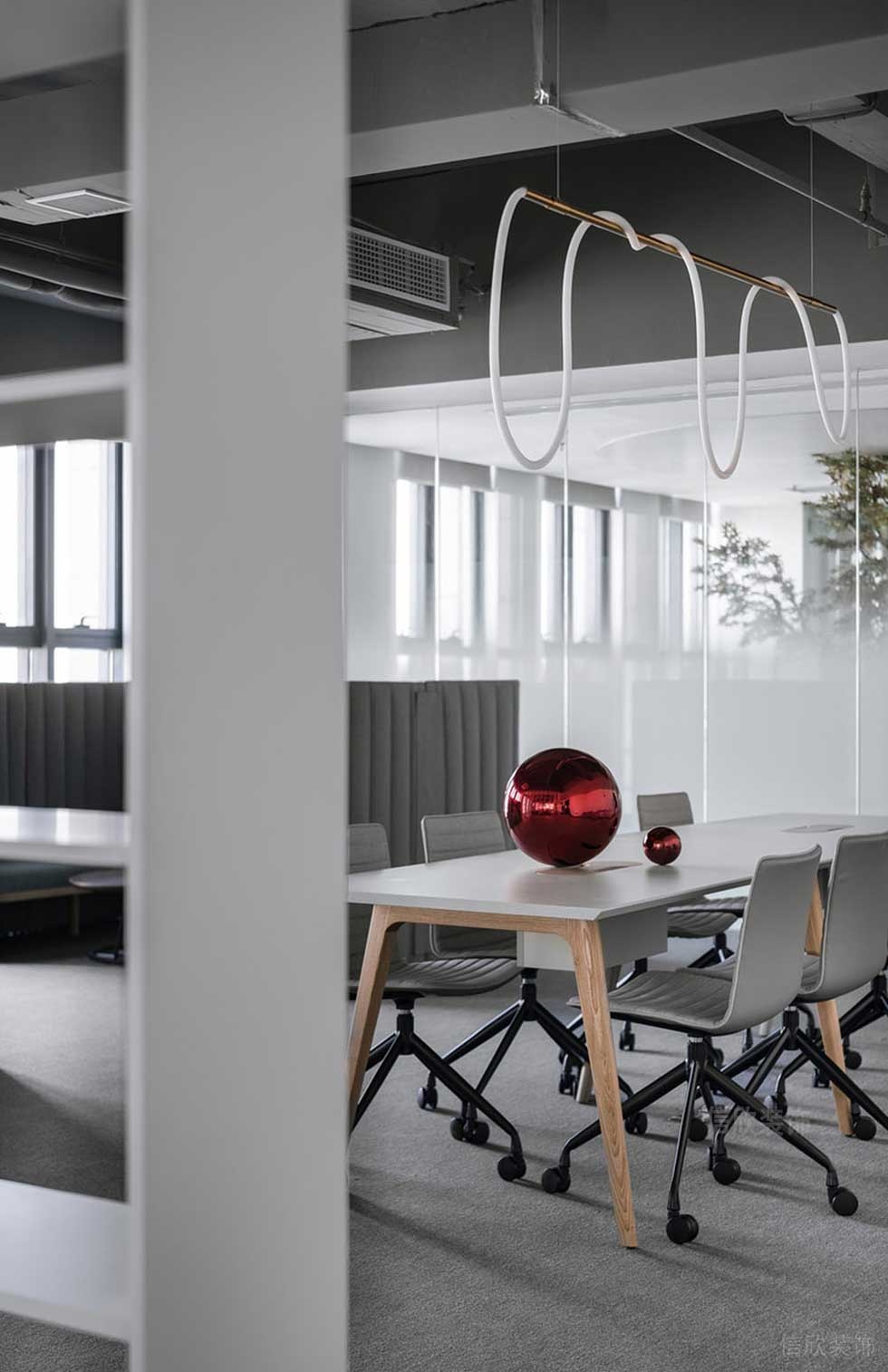 簡(jiǎn)約風(fēng)格辦公空間開(kāi)放式洽談區(qū)效果圖