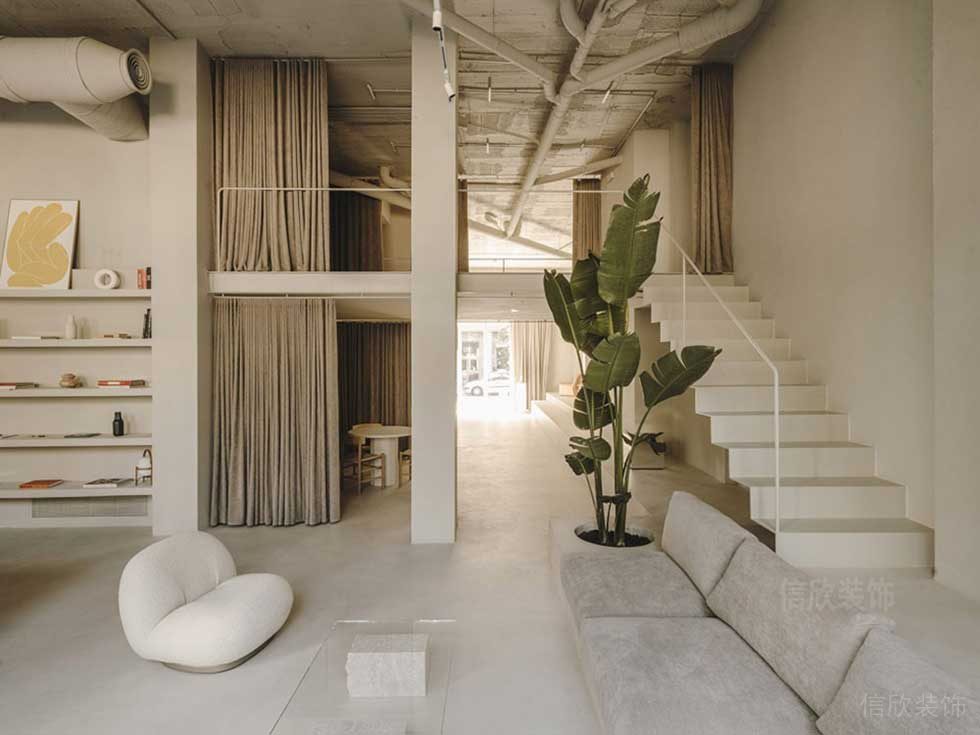 簡約風(fēng)格辦公空間一層休閑廳裝修圖