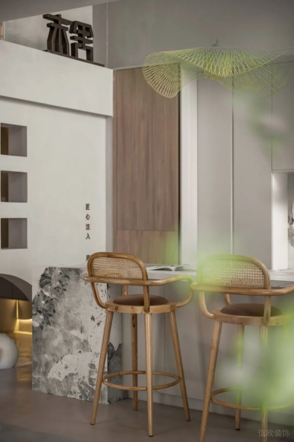 簡(jiǎn)約風(fēng)格辦公室茶水間吧臺(tái)休閑區(qū)設(shè)計(jì)圖