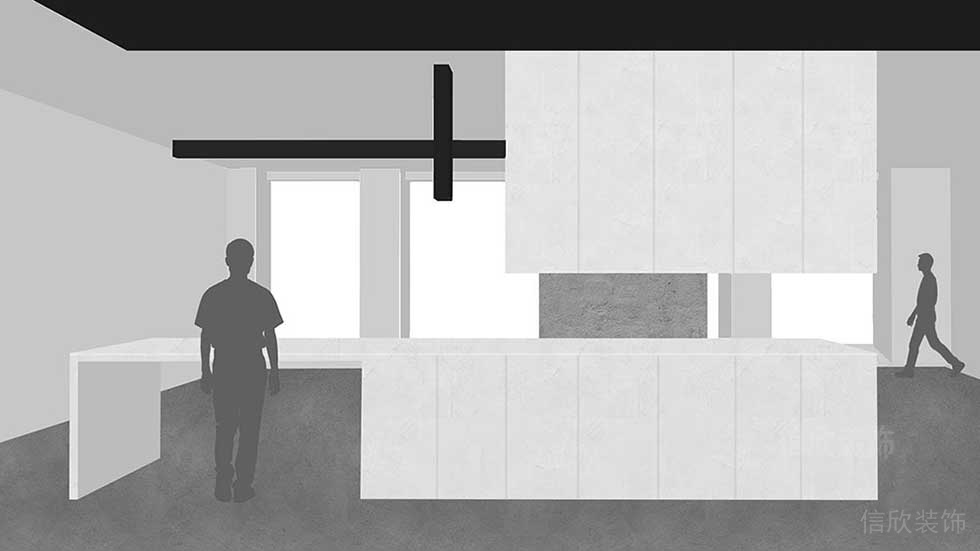 裝修渲染效果圖辦公室墻體鏤空設(shè)計(jì)圖