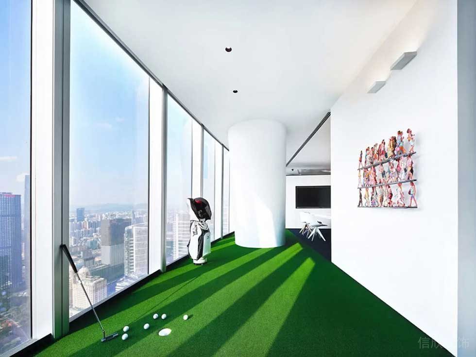 簡約風格辦公室高爾夫球休閑活動廳效果圖