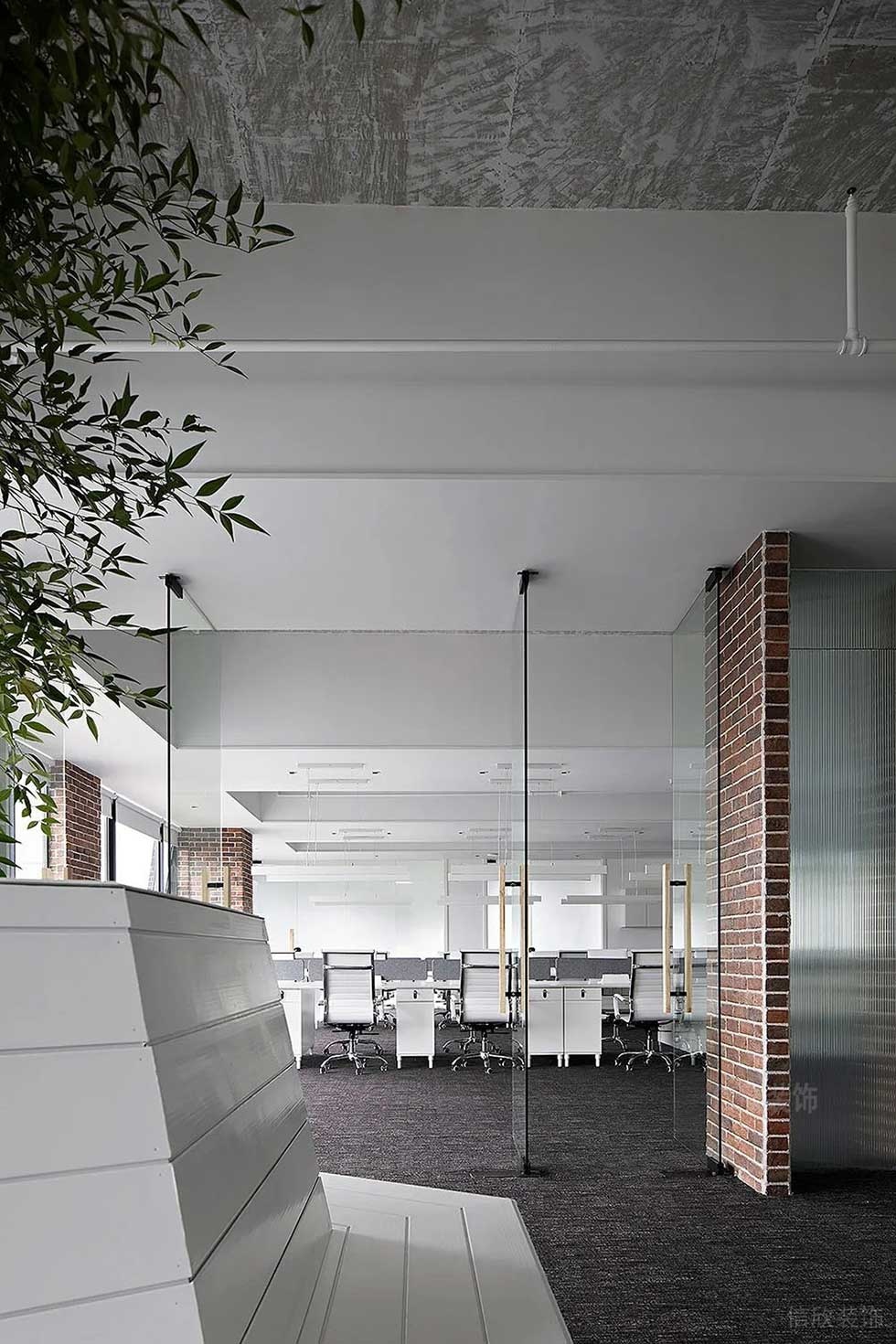 簡約風(fēng)格辦公室前廳綠植景觀休息等候區(qū)效果圖