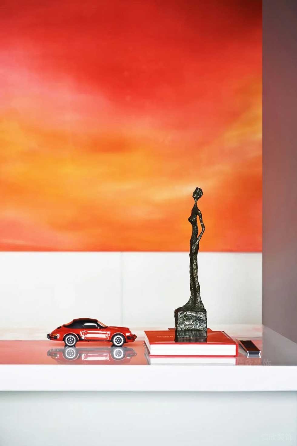 簡約風(fēng)格辦公室休閑區(qū)藝術(shù)飾品陳設(shè)效果圖