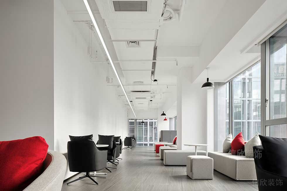 簡(jiǎn)約風(fēng)格辦公室走廊空間洽談廳裝修圖