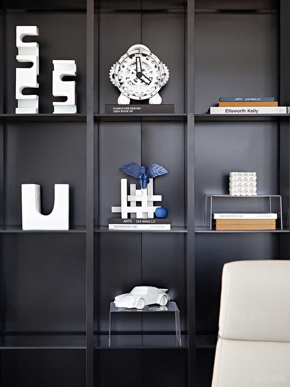 簡(jiǎn)約風(fēng)格辦公室裝飾書柜效果圖