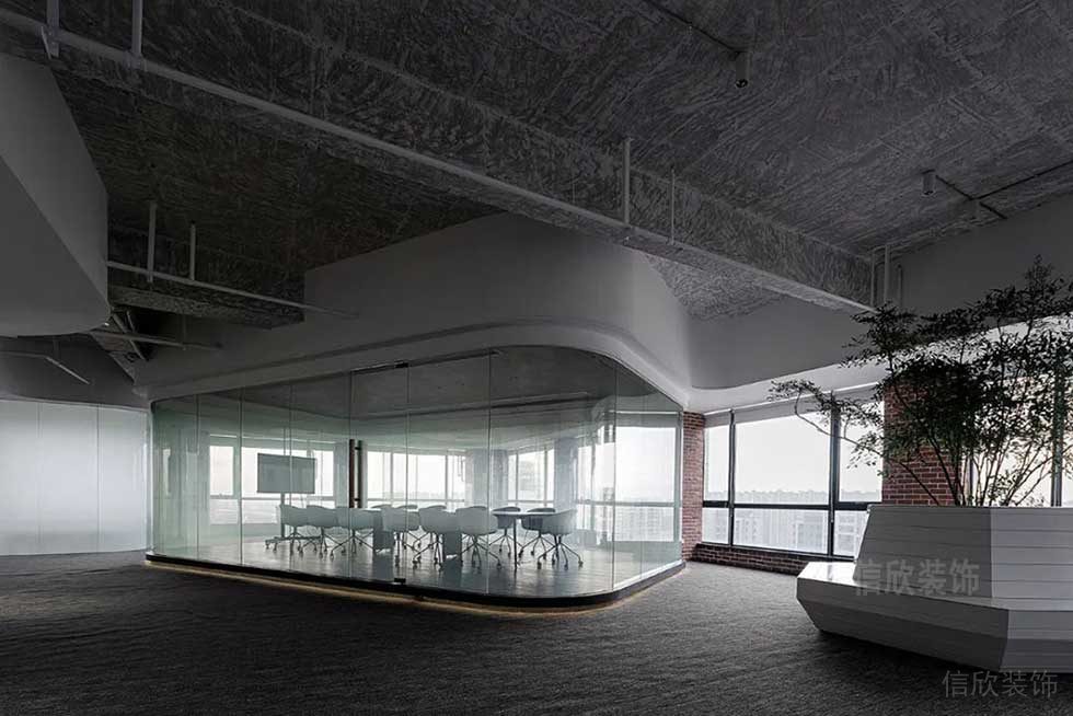 簡約風(fēng)格企業(yè)辦公室會議室過廊休閑廳裝修圖