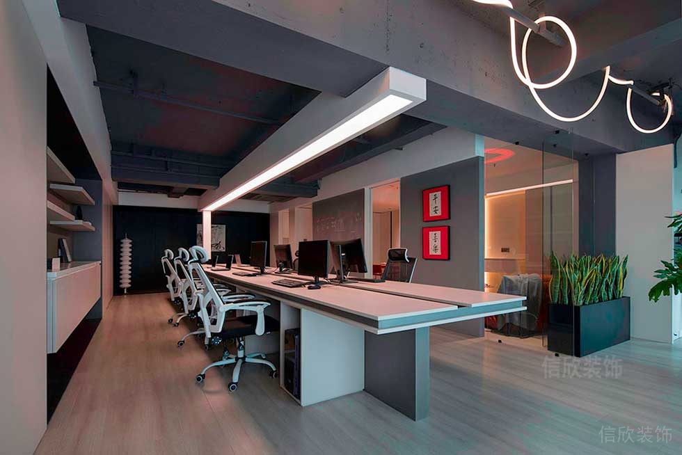 簡約風(fēng)格商務(wù)辦公室工作區(qū)裝修圖