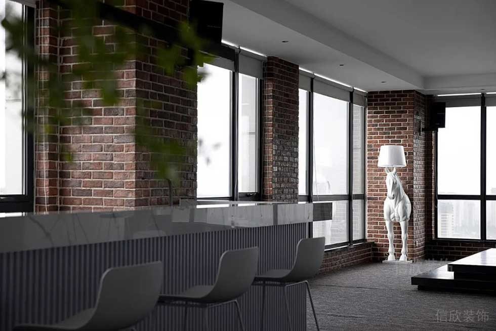 簡(jiǎn)約風(fēng)格商務(wù)公司休閑廳吧臺(tái)裝修圖