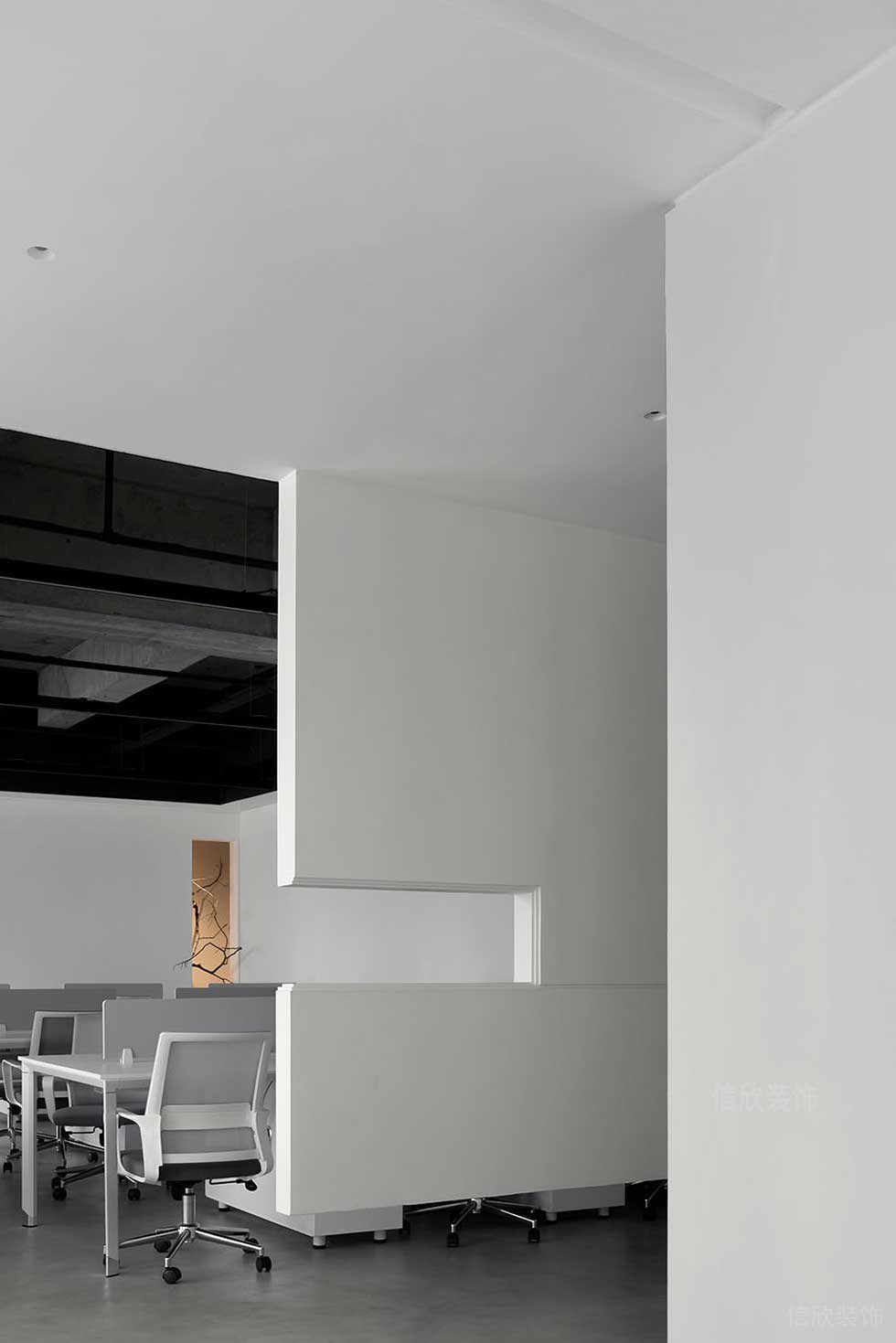 簡(jiǎn)約風(fēng)格公司辦公區(qū)藝術(shù)懸空隔斷裝修圖