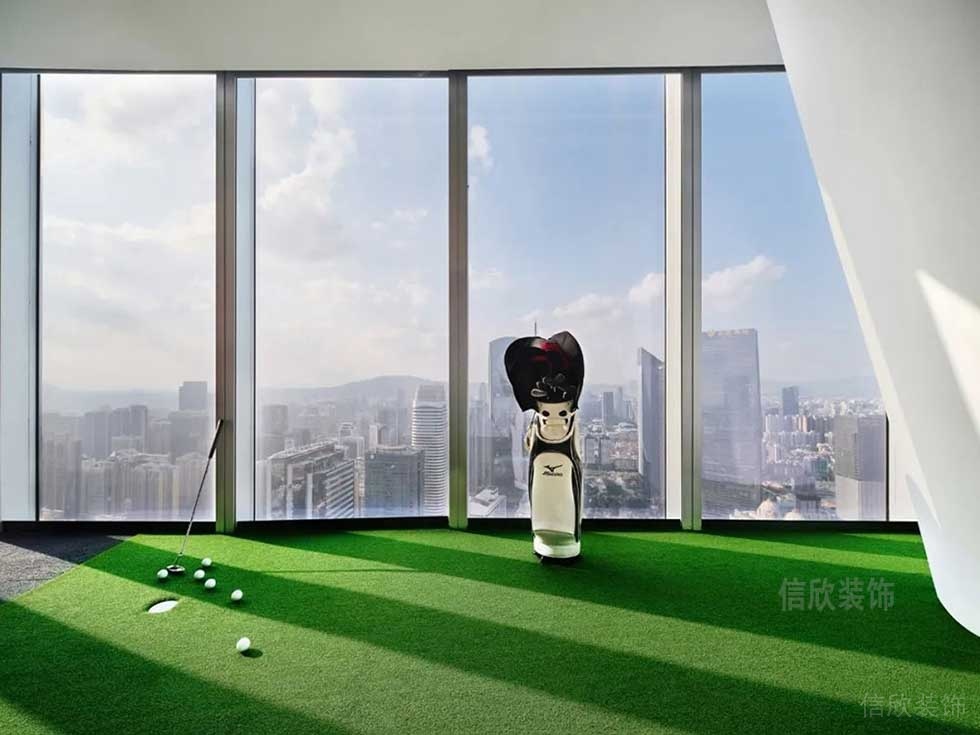 簡約風(fēng)格公司懂事長辦公室高爾夫球休閑活動區(qū)裝修圖