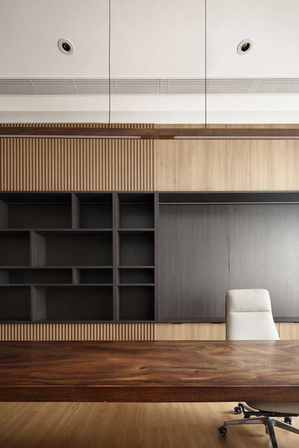 簡(jiǎn)約風(fēng)格公司經(jīng)理辦公室裝飾書(shū)柜效果圖