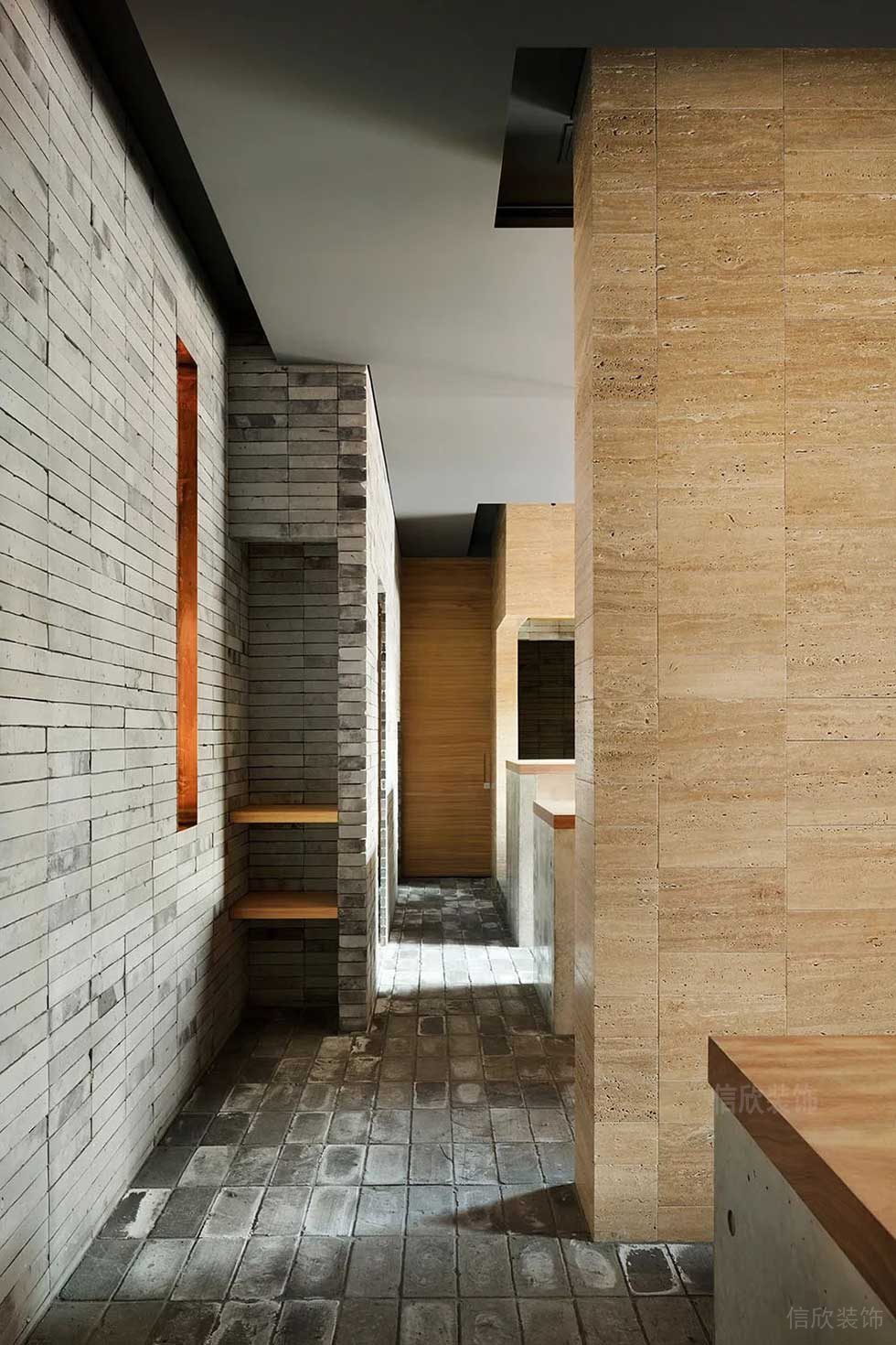 簡(jiǎn)約工業(yè)風(fēng)辦公空間休閑區(qū)過道空間效果圖