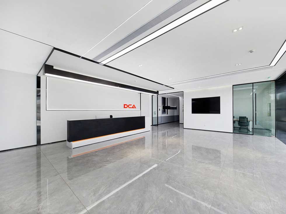 現(xiàn)代風(fēng)格辦公室大堂前臺裝修圖