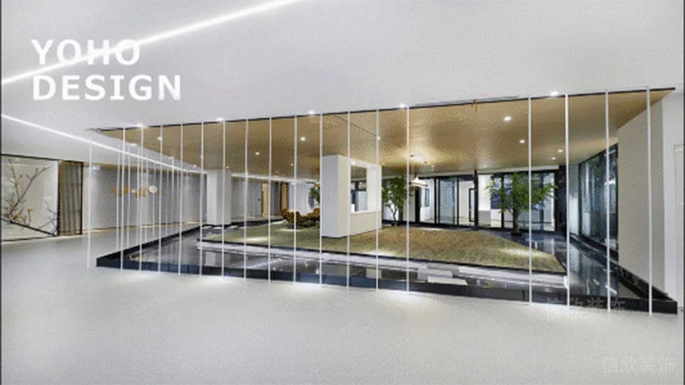 現(xiàn)代風(fēng)格辦公室大堂水景裝修圖