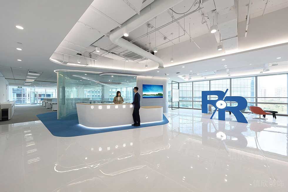 現(xiàn)代風(fēng)格辦公室前廳接待臺裝修圖