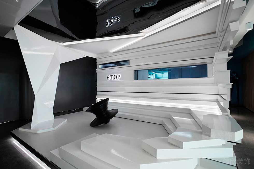 現(xiàn)代風(fēng)格辦公室前廳空間階梯式休息等候區(qū)裝修圖