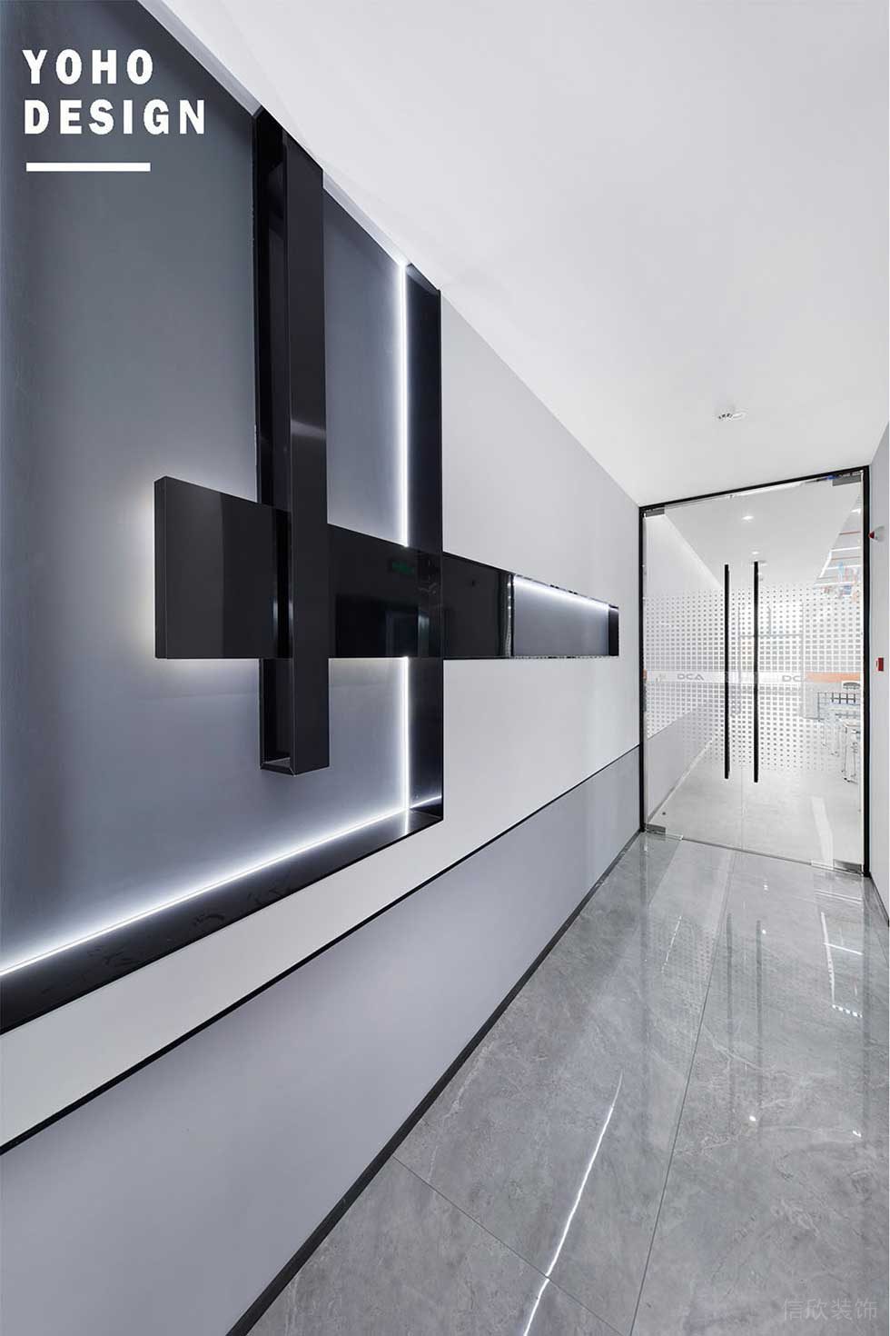 現(xiàn)代風(fēng)格辦公室走廊背景墻效果圖