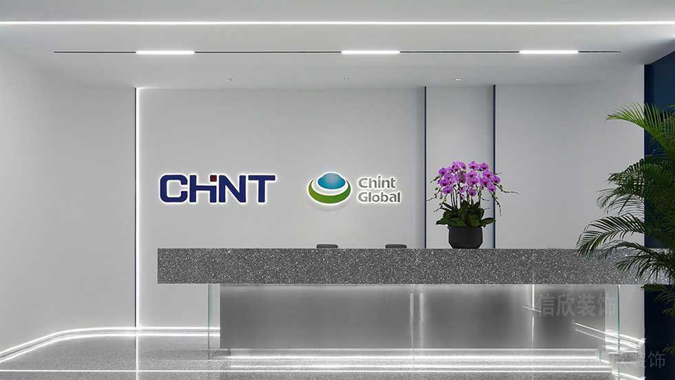 現(xiàn)代風(fēng)格企業(yè)辦公室大堂前臺(tái)裝修圖