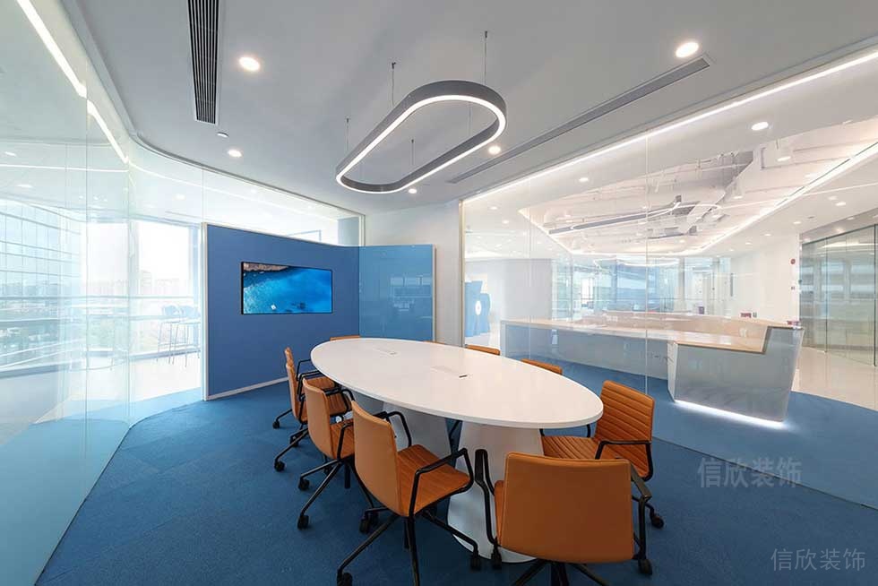 現(xiàn)代風(fēng)格商業(yè)機構(gòu)辦公空間多媒體會議室效果圖