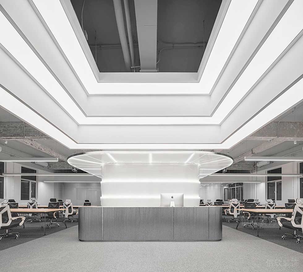 現(xiàn)代風(fēng)格公司辦公大廳服務(wù)臺(tái)燈光設(shè)計(jì)效果圖