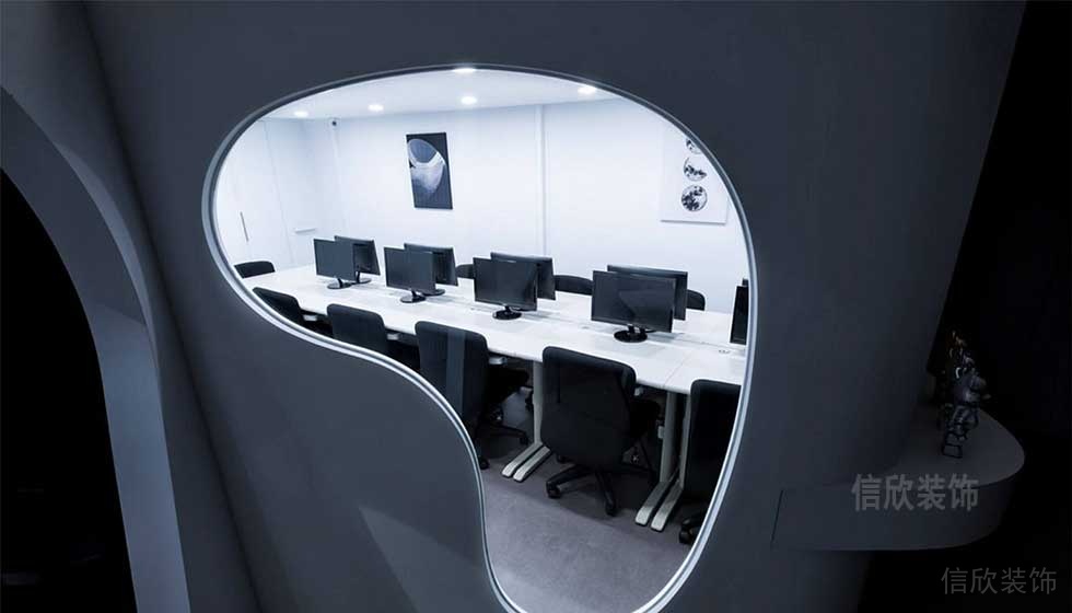 現(xiàn)代風(fēng)格公司辦公區(qū)藝術(shù)窗孔效果圖