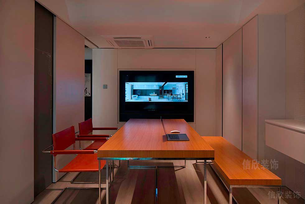 現(xiàn)代簡(jiǎn)約風(fēng)格辦公空間多媒體會(huì)議室效果圖