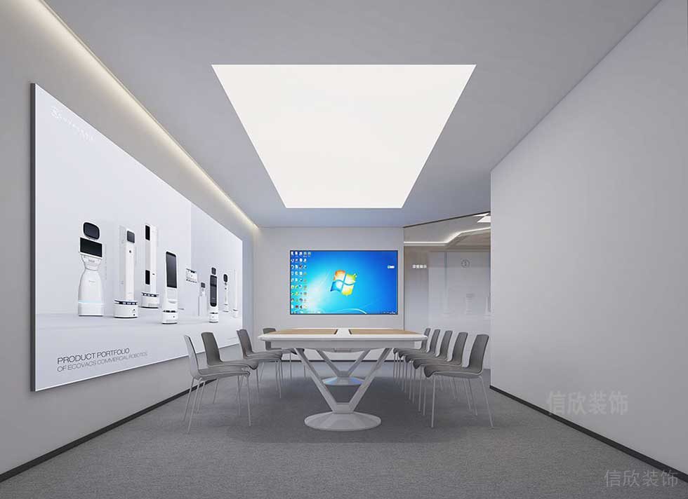現(xiàn)代簡(jiǎn)約風(fēng)格辦公空間多媒體會(huì)議室裝修圖