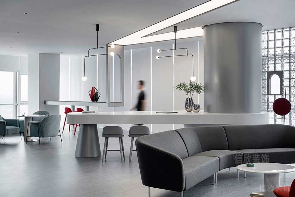 現(xiàn)代簡(jiǎn)約風(fēng)格辦公室案例休閑接待廳效果圖