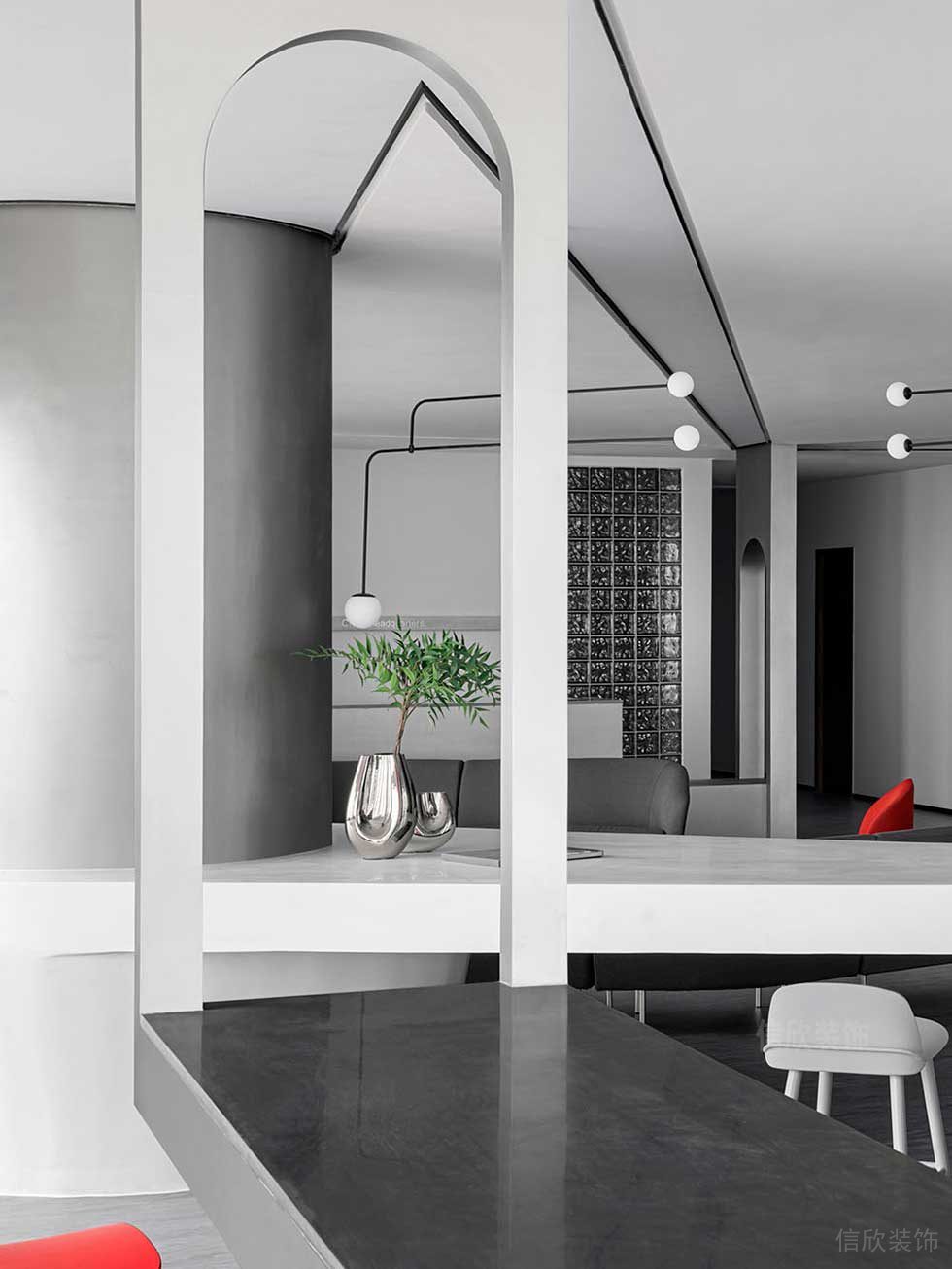 現(xiàn)代簡約風(fēng)格辦公室案例休閑洽談區(qū)效果圖